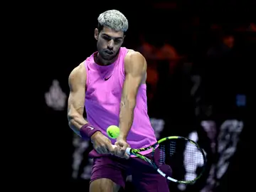 Carlos Alcaraz durante el Six Kings Slam 2025 Carlos Alcaraz durante el Six Kings Slam 2025