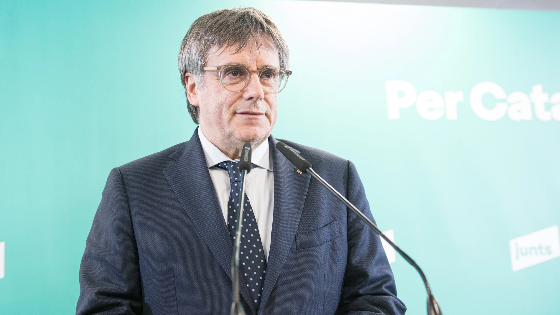 El presidente de Junts, Carles Puigdemont, durante una rueda de prensa, en el espacio Les 5 Éléments, a 27 de octubre de 2025, en Perpignan (Francia) El presidente de Junts, Carles Puigdemont, durante una rueda de prensa, en el espacio Les 5 Éléments, a 27 de octubre de 2025, en Perpignan (Francia)