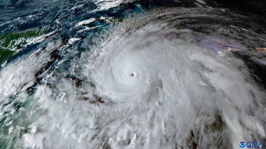 El ojo del hurac&aacute;n Melissa captado por un sat&eacute;lite