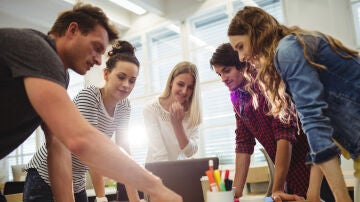 Un equipo trabajando