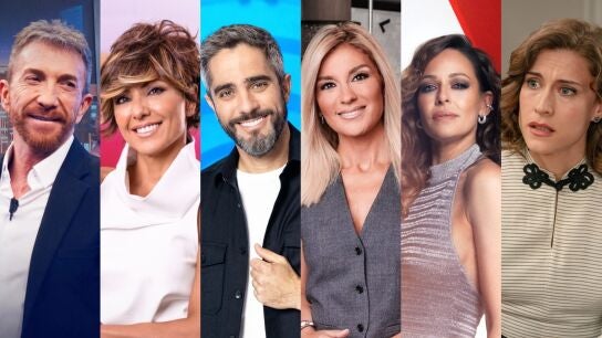 Pablo Motos, Sonsoles &Oacute;nega, Roberto Leal, Sandra Golpe, Eva Gonz&aacute;lez y Marta Belmonte