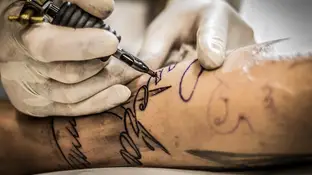 Imagen de archivo de un tatuaje Imagen de archivo de un tatuaje