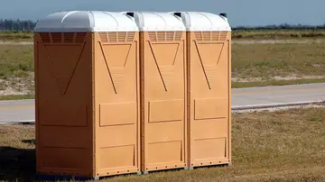 Imagen de archivo de un inodoro portátil Imagen de archivo de un inodoro portátil