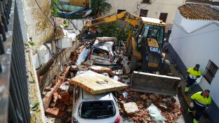 Imagen de los destrozos provocados por el tornado en Gibrale&oacute;n, Huelva