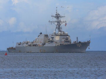 Un buque de guerra americano en el Caribe 