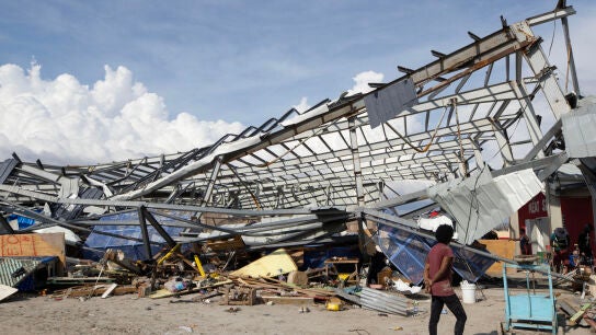 Imagen de una edificaci&oacute;n destruida por el hurac&aacute;n Melissa