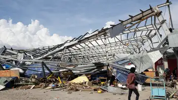 Imagen de una edificación destruida por el huracán Melissa Imagen de una edificación destruida por el huracán Melissa