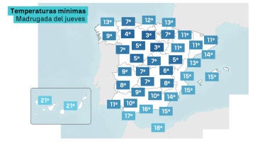 Mapa de temperaturas mínimas