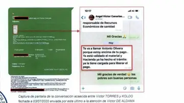 Captura de pantalla del informe de la UCO Captura de pantalla del informe de la UCO