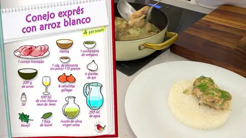 Ingredientes Conejo exprés con arroz blanco Ingredientes Conejo exprés con arroz blanco