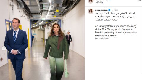 La reina Rania en el One Young World Summit de Múnich