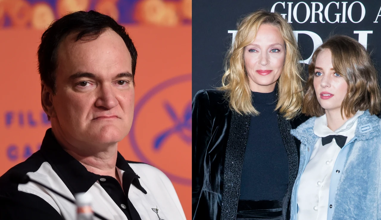 Quentin Tarantino, Uma Thurman y Maya Hawke