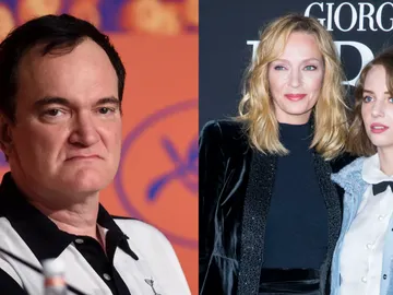 Quentin Tarantino, Uma Thurman y Maya Hawke Quentin Tarantino, Uma Thurman y Maya Hawke