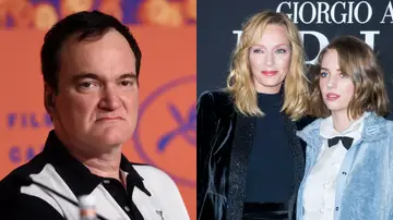 Quentin Tarantino, Uma Thurman y Maya Hawke Quentin Tarantino, Uma Thurman y Maya Hawke
