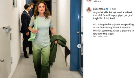 La reina Rania en el One Young World Summit de Múnich