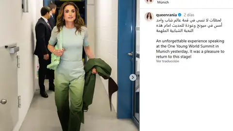 La reina Rania en el One Young World Summit de Múnich La reina Rania en el One Young World Summit de Múnich