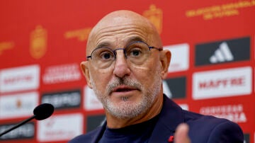 Luis de la Fuente, en rueda de prensa en Las Rozas