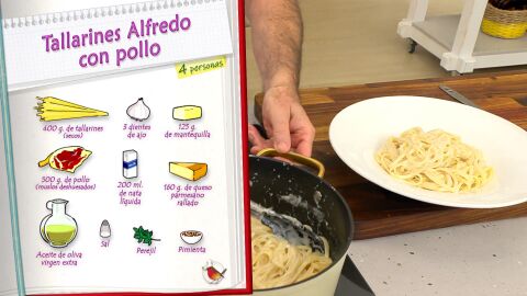 Ingredientes Tallarines Alfredo con pollo