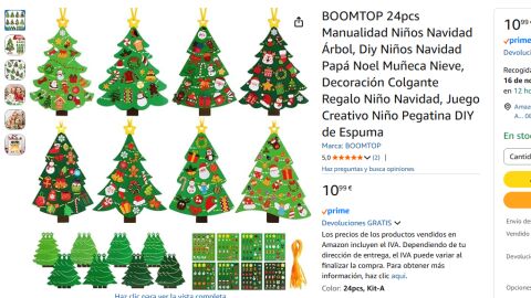 Manualidad adorno mini árboles de Navidad