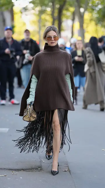 Look con poncho Look con poncho