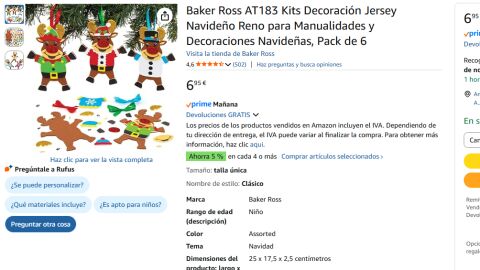 Manualidad adorno renos de Navidad