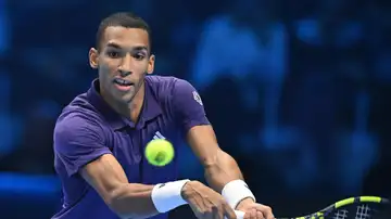 Félix Auger-Aliassime en el partido ante Alexander Zverev Félix Auger-Aliassime en el partido ante Alexander Zverev