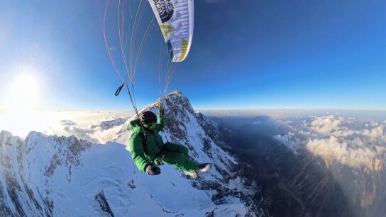 David G&ouml;ttler, en su descenso del Nanga Parbat