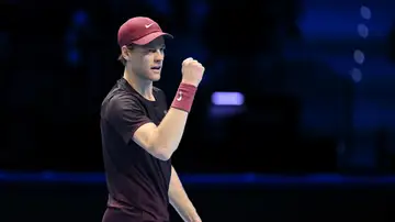 Jannik Sinner celebra la victoria ante Ben Shelton Jannik Sinner celebra la victoria ante Ben Shelton