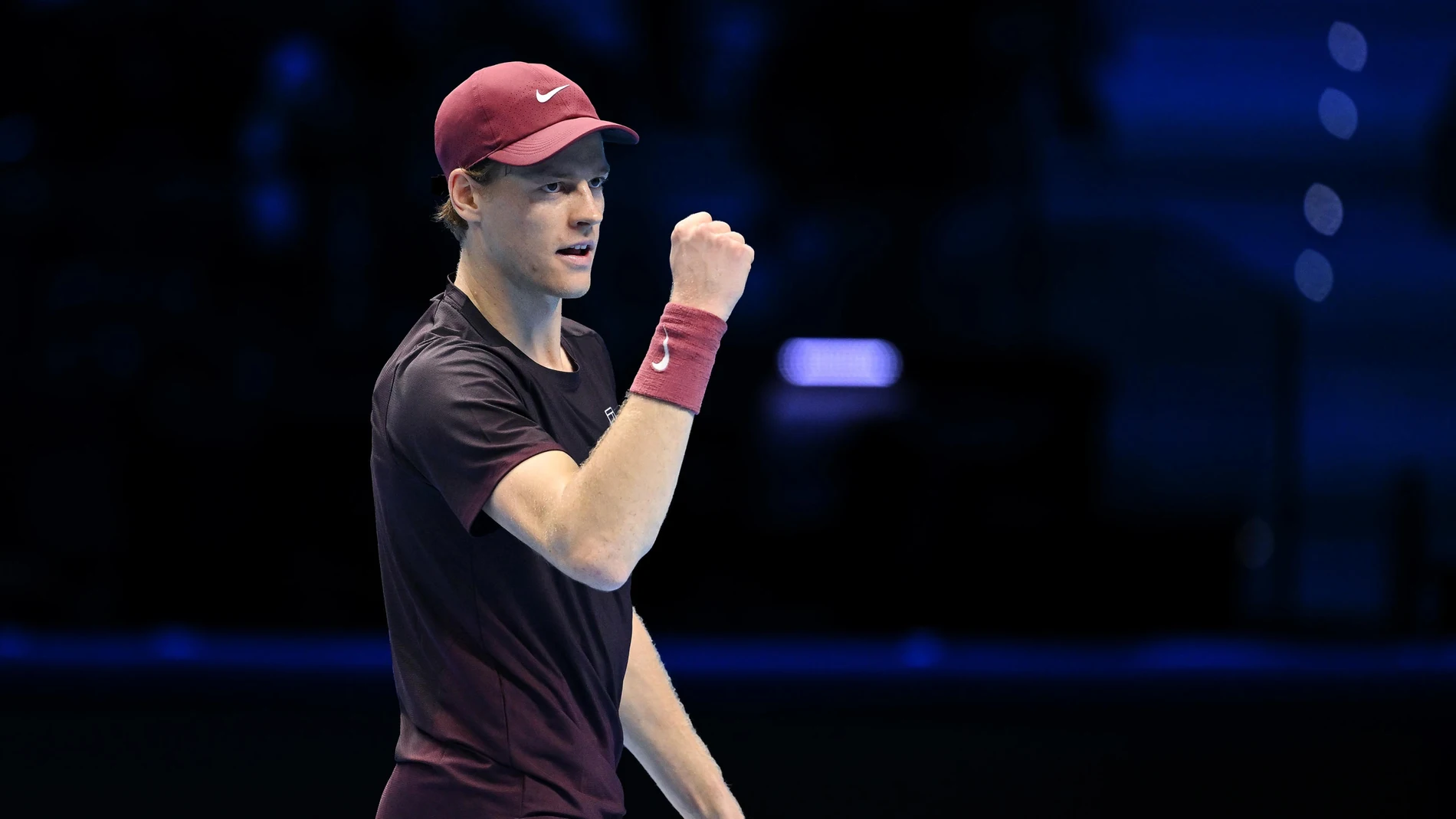 Jannik Sinner celebra la victoria ante Ben Shelton Jannik Sinner celebra la victoria ante Ben Shelton