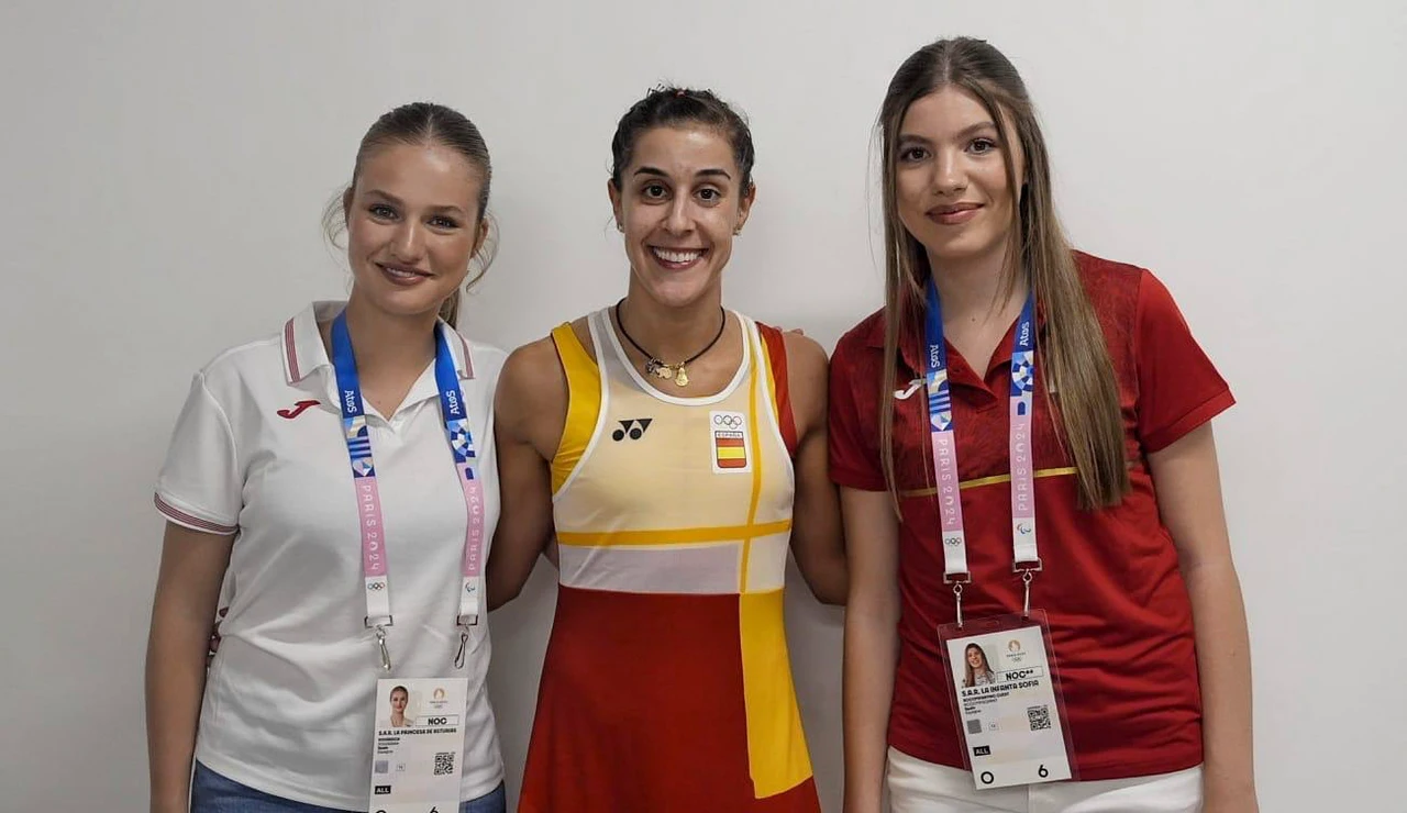 La princesa Leonor, Carolina Marín y la infanta Sofía en los Juegos Olímpicos de París 2024