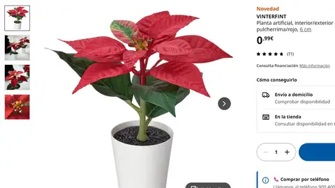 Flor de pascua artificial Flor de pascua artificial