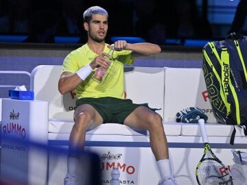 Carlos Alcaraz en la final de las ATP Finals