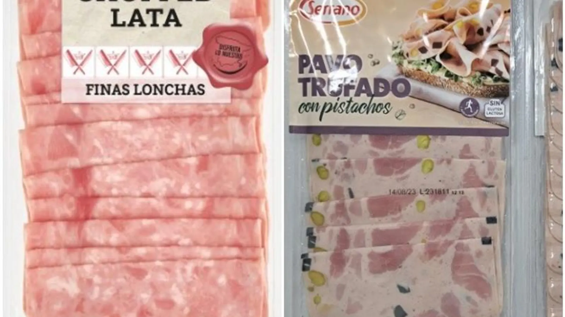 Imagen de dos de los productos que contienen listeria Imagen de dos de los productos que contienen listeria