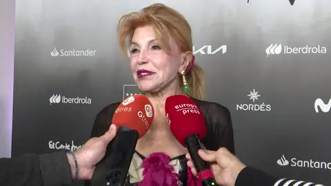 Tita Cervera haciendo declaraciones a la prensa Tita Cervera haciendo declaraciones a la prensa