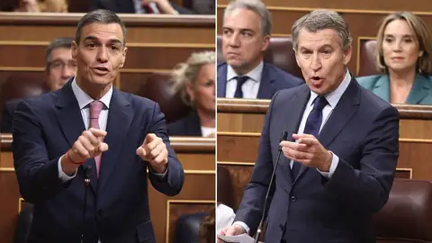Rifirrafe entre Sánchez y Feijóo en el Congreso Rifirrafe entre Sánchez y Feijóo en el Congreso