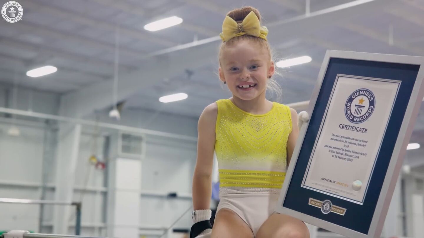 Kynlee Heiman logra un r&eacute;cord Guinness con tan solo ocho a&ntilde;os