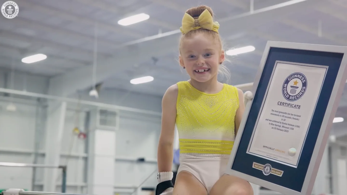 Kynlee Heiman logra un récord Guinness con tan solo ocho años Kynlee Heiman logra un récord Guinness con tan solo ocho años
