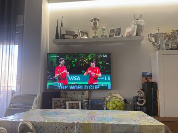 La foto de Alcaraz animando a España durante la Copa Davis