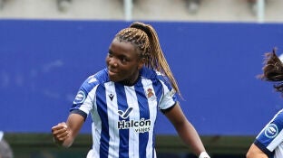 Edna Imade durante un partido con la Real Sociedad