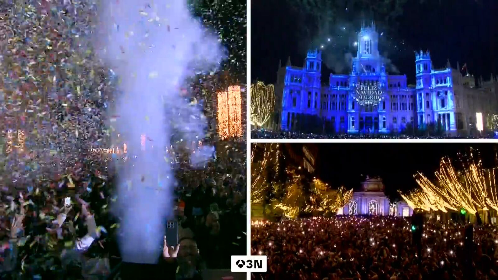 Madrid inaugura la Navidad con el encendido oficial en Cibeles y un gran espectáculo de luces y música
