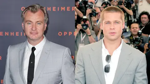 Christopher Nolan y Brad Pitt Christopher Nolan y Brad Pitt