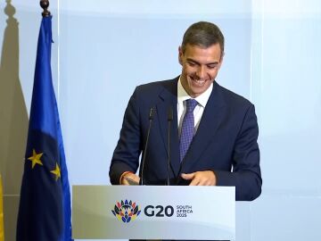 Imagen de Pedro S&aacute;nchez durante su comparecencia en el G20.