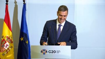 Imagen de Pedro Sánchez durante su comparecencia en el G20.