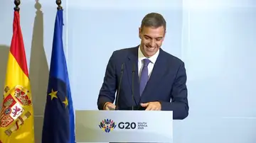 Imagen de Pedro Sánchez durante su comparecencia en el G20. Imagen de Pedro Sánchez durante su comparecencia en el G20.