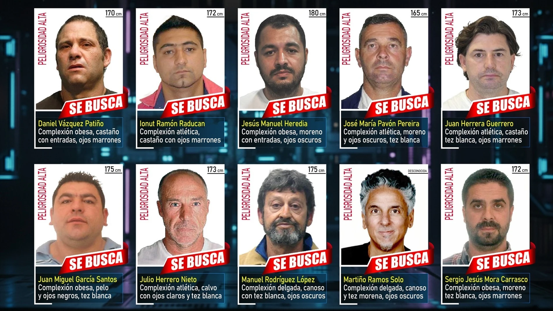 Los diez fugitivos más buscados en España Los diez fugitivos más buscados en España
