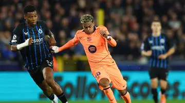 Lamine Yamal, en el partido ante el Brujas Lamine Yamal, en el partido ante el Brujas