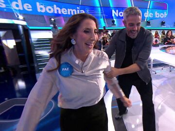 Paz Padilla improvisa un baile con Óscar Higares en Pasapalabra: ¡Momentazo con Noches de bohemia!