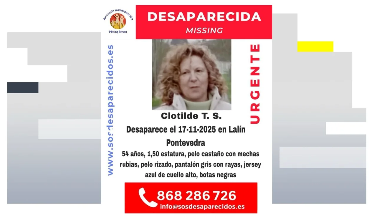 Clotilde, desaparecida en Lalín (Pontevedra)