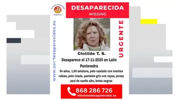Clotilde, desaparecida en Lalín (Pontevedra) Clotilde, desaparecida en Lalín (Pontevedra)