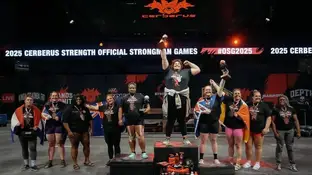 Jammie Booker en el podio de los Strongman Games Jammie Booker en el podio de los Strongman Games